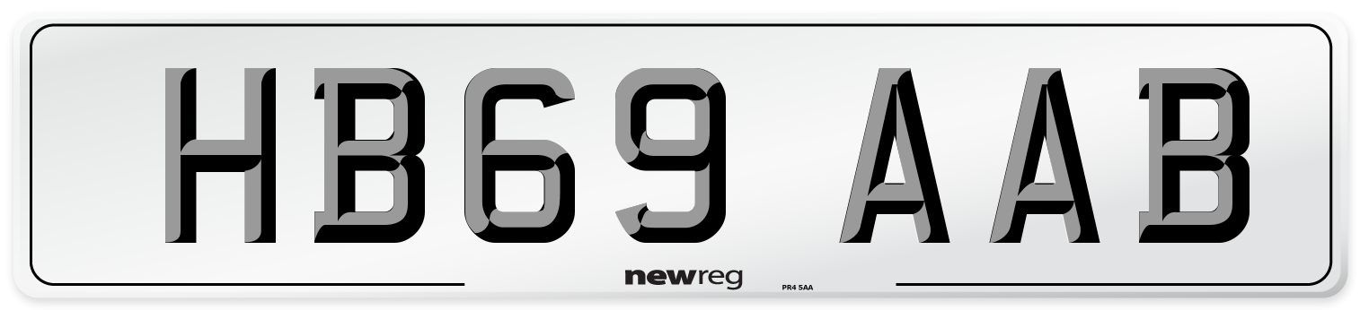 HB69 AAB Number Plate from New Reg